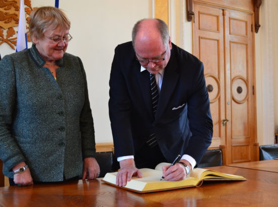 Riigikogu esimehe Ene Ergma kohtumine Soome Vabariigi Eduskunta esimehe Eero Heinäluomaga